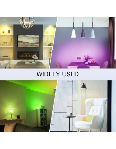 Bombilla LED RGB Regulable 8W E26 A19 con Control Remoto
