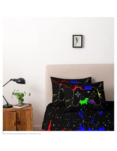 Juego de Ropa de Cama Individual Holiyjog Gamer 3 Piezas Juego de Ropa de Cama Individual Holiyjog Gamer 3 Piezas