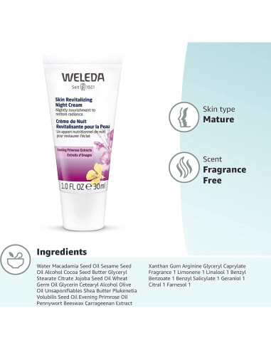 Crema Facial Nocturna Revitalizante Weleda 29.57 ml Hidratante