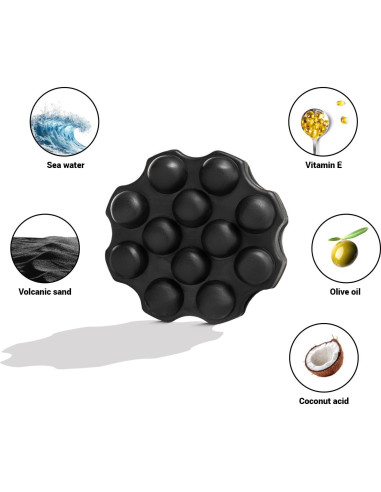 Jabón Negro Volcánico Santo Volcano 110g - Exfoliante Facial y Corporal