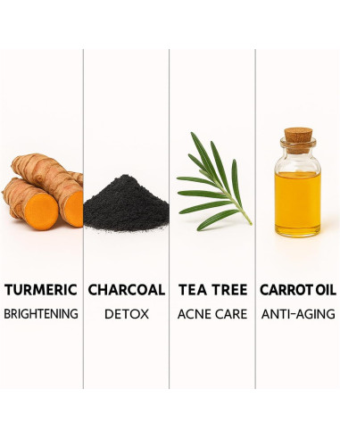 Paquete de 2 Jabones Naturales Cúrcuma y Carbón Activado 113g