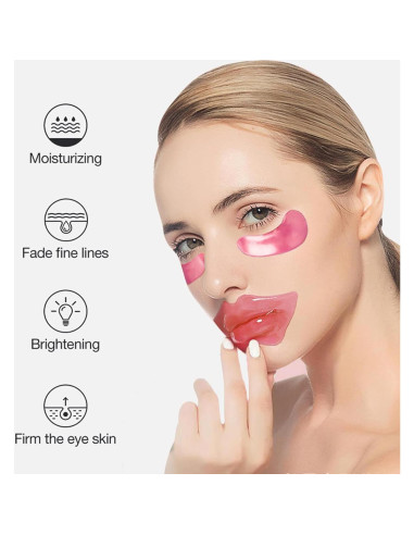 30 Mascarillas Hidratantes Labios y Ojos Felico - Colágeno