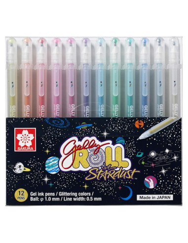 Conjunto de 12 Bolígrafos de Gel SAKURA Gelly Roll Stardust