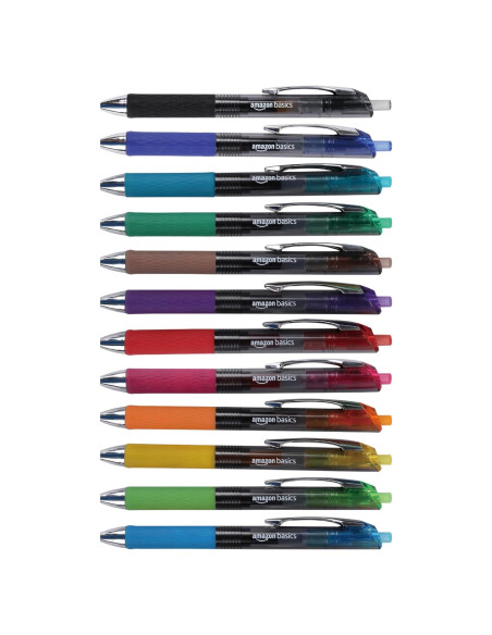 Bolígrafos de Gel Retráctiles Amazon Basics 0.7mm Paquete 12 Bolígrafos de Gel Retráctiles Amazon Basics 0.7mm Paquete 12
