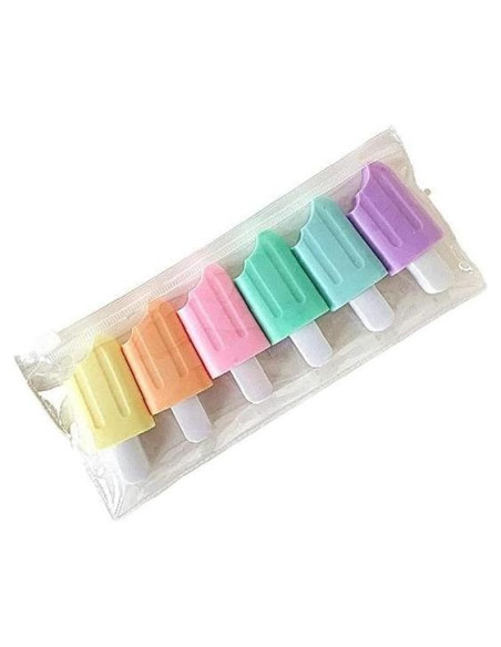 Conjunto de 6 Mini Resaltadores YuanHolumid en Forma de Hielo Conjunto de 6 Mini Resaltadores YuanHolumid en Forma de Hielo