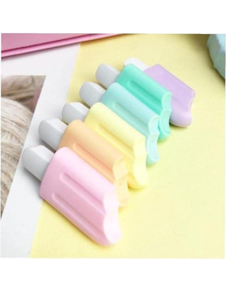 Conjunto de 6 Mini Resaltadores YuanHolumid en Forma de Hielo Conjunto de 6 Mini Resaltadores YuanHolumid en Forma de Hielo
