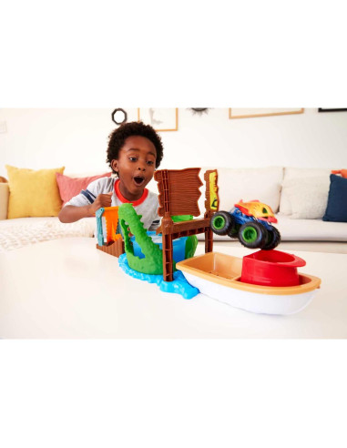 Juego de Pista Hot Wheels Monster Trucks Swamp Chomp HGV14