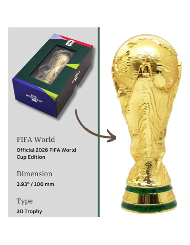 Trofeo Réplica 3D Copa Mundial FIFA 2026 Wagon 100 mm