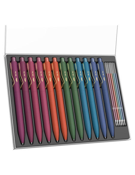 Bolígrafos retráctiles Mr. Pen, 12 colores, 0.7mm, estuche Bolígrafos retráctiles Mr. Pen, 12 colores, 0.7mm, estuche