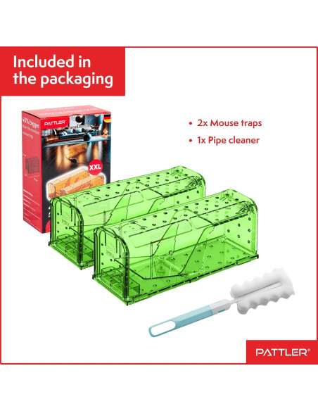 Trampa Humana para Ratones PATTLER Verde - Paquete de 2 Trampa Humana para Ratones PATTLER Verde - Paquete de 2