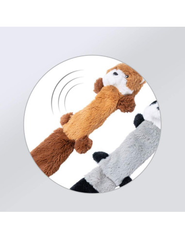Juguetes de Peluche Squeaky para Perros JOYELF - Zorro y Mapache