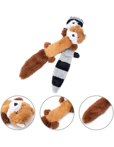 Juguetes de Peluche Squeaky para Perros JOYELF - Zorro y Mapache