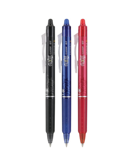 Bolígrafos Borrables Pilot FriXion Clicker 0.7mm - Paquete de 3 Bolígrafos Borrables Pilot FriXion Clicker 0.7mm - Paquete de 3