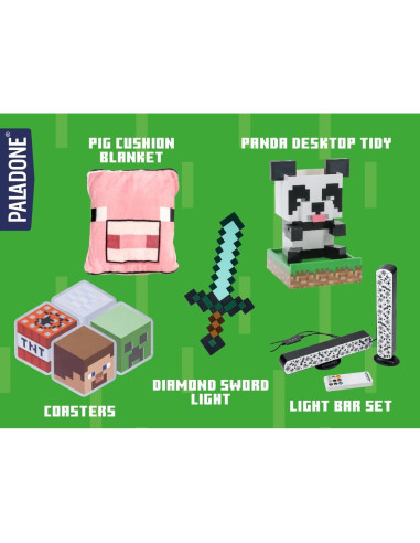 Cojín Manta 2-en-1 Paladone Minecraft Cerdo Rosa 120x150cm