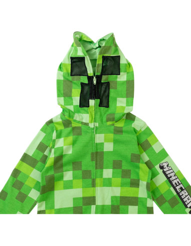 Disfraz Overol Creeper Minecraft Niños 7-8 Años Verde