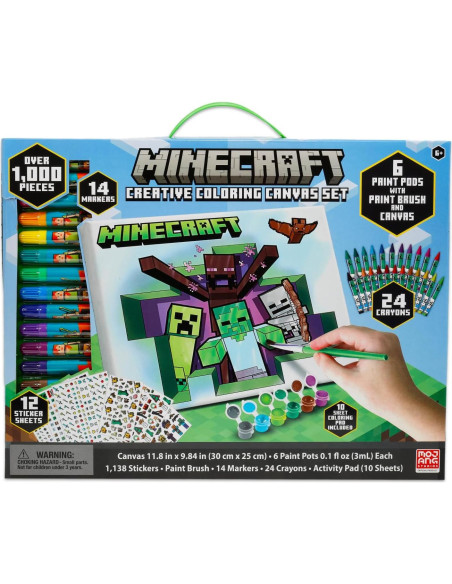 Kit de Pintura Minecraft para Niños - Set de Lienzo y Suministros Kit de Pintura Minecraft para Niños - Set de Lienzo y Suministros