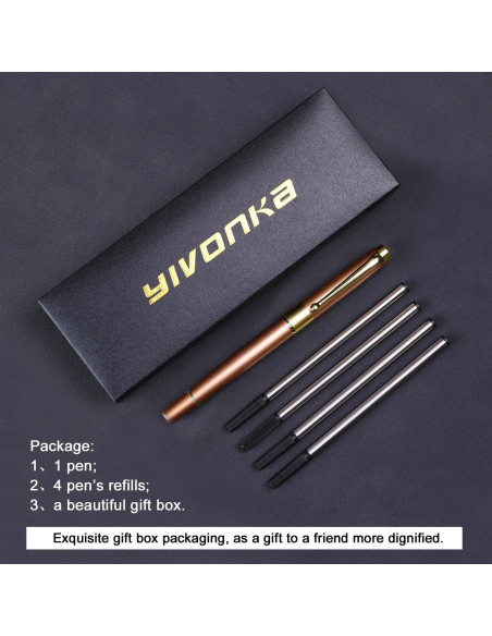 Bolígrafo de Lujo YIVONKA Oro Rosa 0.5mm Recarga Negra Bolígrafo de Lujo YIVONKA Oro Rosa 0.5mm Recarga Negra