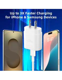 Cargador USB Tipo C 30W Eaxxfly - Paquete de 2, Carga Rápida 2