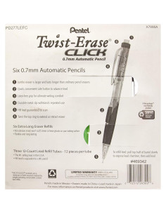 Lápices Mecánicos Pentel Twist-Erase Click 0.7mm - 6 Piezas 2