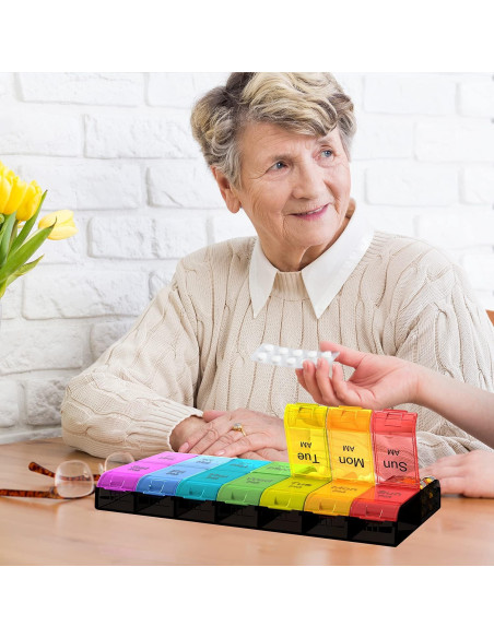 Organizador de Pastillas Extra Grande Colorwing AM PM 7 Días Organizador de Pastillas Extra Grande Colorwing AM PM 7 Días