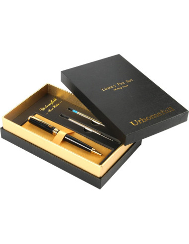 Pluma de Bolígrafo Urhomefull de Lujo Oro 24K con Recargas