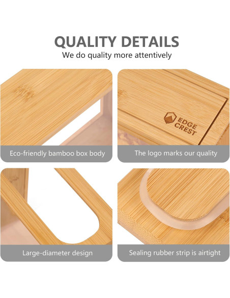 Dispensador de Alimentos 2L EdgeCrest de Bambú Hermético Dispensador de Alimentos 2L EdgeCrest de Bambú Hermético