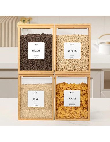 Dispensador de Alimentos 2L EdgeCrest de Bambú Hermético