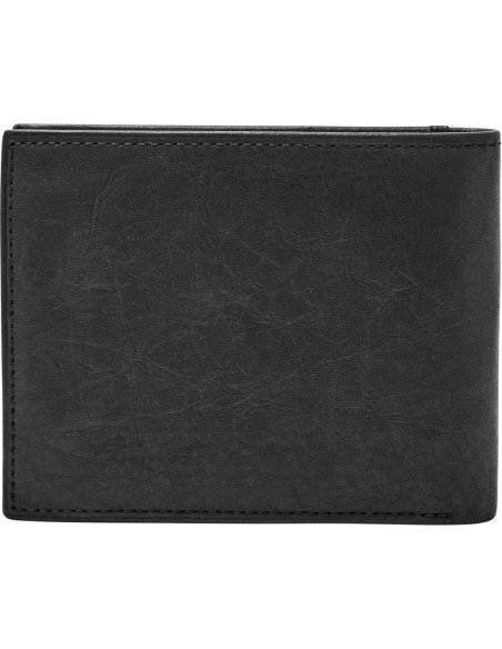 Billetera Bifold de Cuero Fossil Ingram con Bloqueo RFID - Negro Billetera Bifold de Cuero Fossil Ingram con Bloqueo RFID - Negro