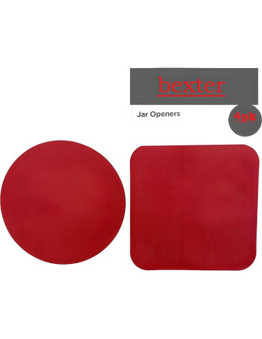 Juego de Abridores de Tarros Bexter 4 Piezas Silicona Roja