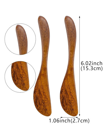Paquete de 6 cuchillos de mantequilla Thinslimer de madera Paquete de 6 cuchillos de mantequilla Thinslimer de madera