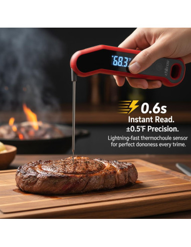 Termómetro Digital de Carne ThermoX, Precisión +/-0.3C, IP67