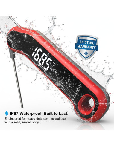 Termómetro Digital de Carne ThermoX, Precisión +/-0.3C, IP67