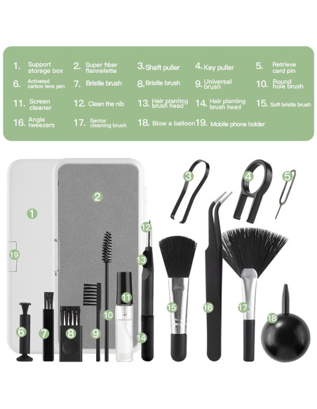Kit de Limpieza Multifuncional Disscool 19 en 1 para Electrónicos Kit de Limpieza Multifuncional Disscool 19 en 1 para Electrónicos