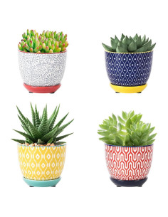 Macetas de Cerámica Selamica para Suculentas 9 cm Set de 4