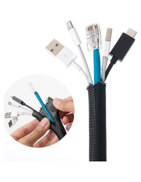 Funda de gestión de cables Bates 10 pies 1/2" (1.27 cm) Funda de gestión de cables Bates 10 pies 1/2" (1.27 cm)