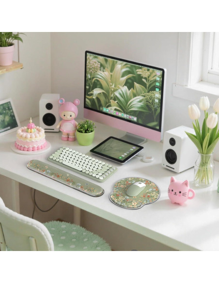 Reposamuñecas de Gel iCasso Verde Ergonómico para Teclado Reposamuñecas de Gel iCasso Verde Ergonómico para Teclado