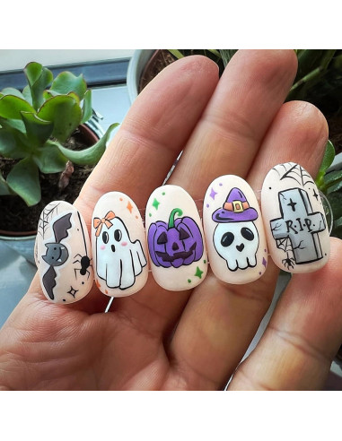Kit de Estampado de Uñas de Halloween Mtruil - Fantasmas y Más