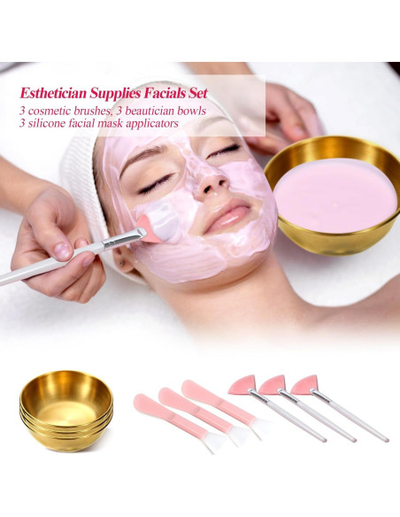 Juego de Cuencos Faciales GRETJOB - 9 Piezas para Spa y Casa Juego de Cuencos Faciales GRETJOB - 9 Piezas para Spa y Casa
