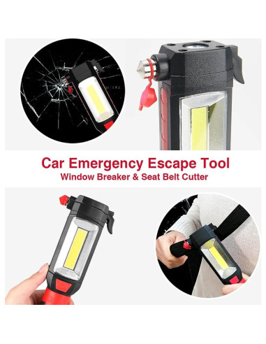 Maksone Herramienta de Emergencia 2 en 1 con Linterna LED