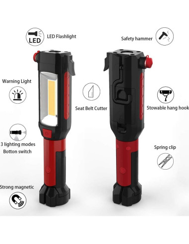 Maksone Herramienta de Emergencia 2 en 1 con Linterna LED
