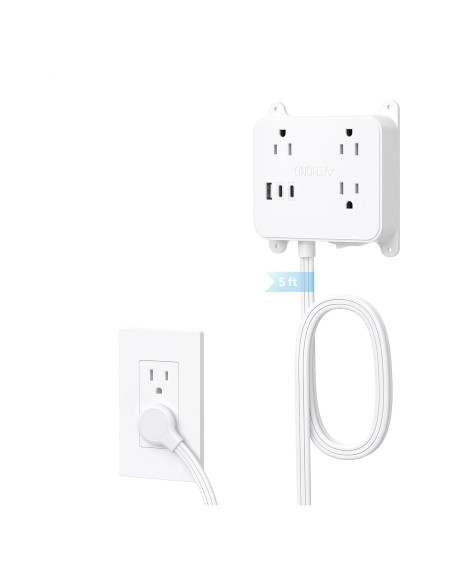 Regleta de Enchufes TROND Prime Mini II 5FT con USB y Montaje Regleta de Enchufes TROND Prime Mini II 5FT con USB y Montaje