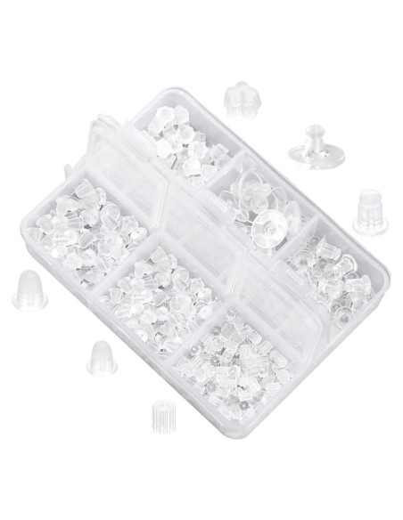 Respaldos de Aretes de Silicona FADXIN 520 Pcs Transparentes Respaldos de Aretes de Silicona FADXIN 520 Pcs Transparentes