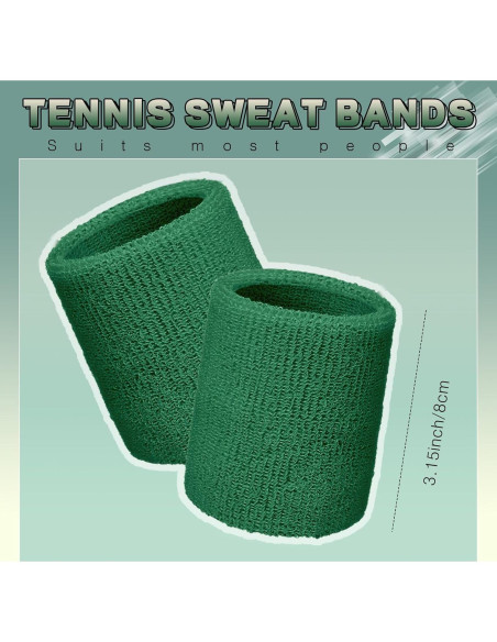 Paquete de 12 Muñequera Deportiva Bememo Verde Oscuro 8x8 cm Paquete de 12 Muñequera Deportiva Bememo Verde Oscuro 8x8 cm