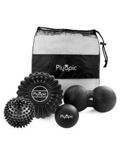 Juego de Pelotas de Masaje Plyopic - Set de 4 para Alivio Muscular