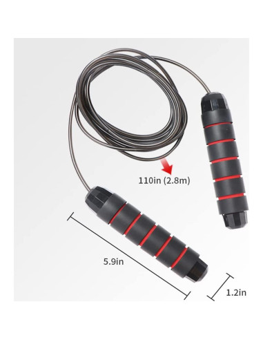 Cuerda para Saltar Ajustable N/W con Mango de Espuma 2.99m