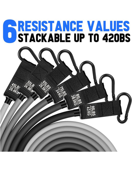 Bandas de Resistencia Pesadas BesBiu 420LBS con Mangos y Anclaje Bandas de Resistencia Pesadas BesBiu 420LBS con Mangos y Anclaje