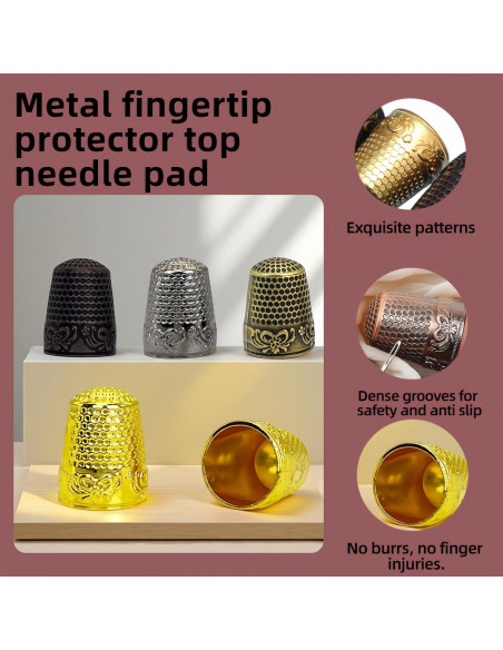 Dedales de Metal RyanDesign - Paquete de 4 Tamaño 9 Dedales de Metal RyanDesign - Paquete de 4 Tamaño 9