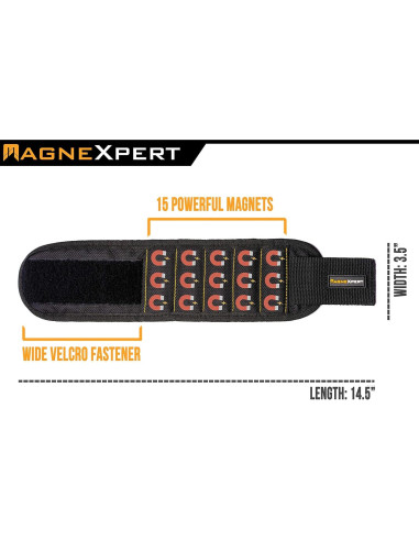 Pulsera Magnética Magnelex Magnexpert con 15 Imanes - Negra