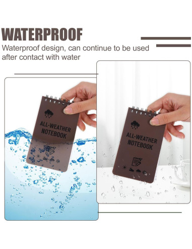 Bloc de Notas Impermeable Qiuruoo 6 Paquetes 7.6x12.7 cm