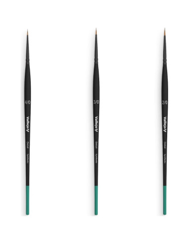 Pinceles Vallejo Serie Detalle 4/0, 3/0, 2/0 - Cerda Sintética